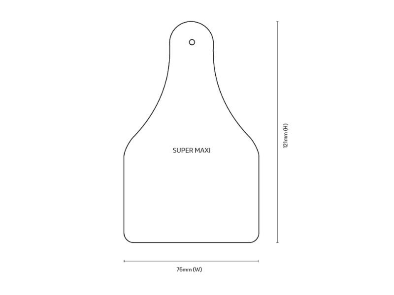 Visual Tag - Super Maxi Female - Product dimensions