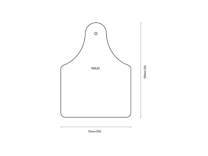 Visual Tag - Maxi Male product dimensions